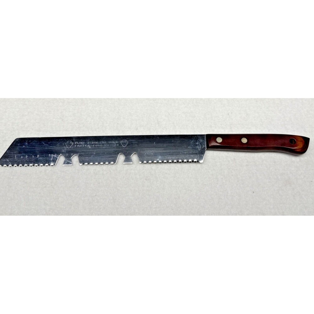 EKCO Flint Arrowhead 750-P Frozen Food Cutter Knife Serrated Stainless USA VTG